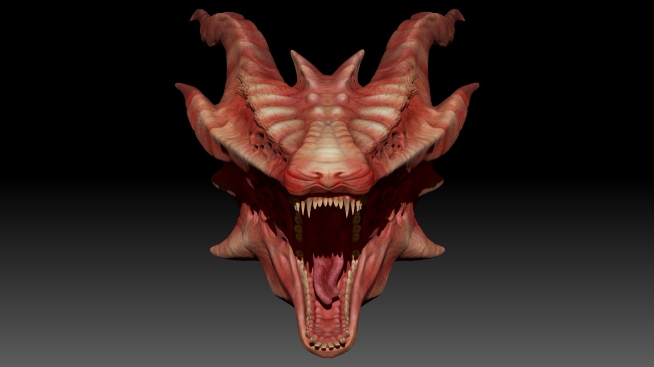 cool dragon heads front
