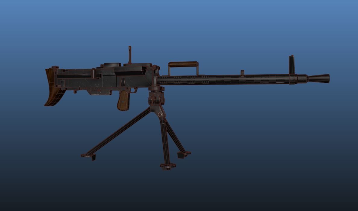 Midhun p Mathews - Bergmann MG15 nA Gun LowPoly for mobile Game