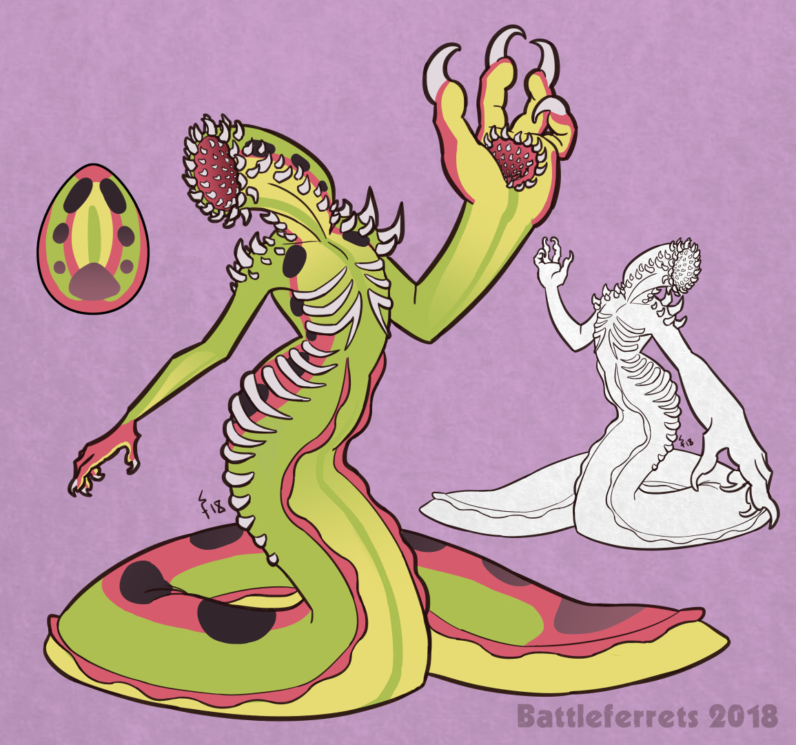 An egg adoptable for Silenceartwork, who wanted a body horror monster. 