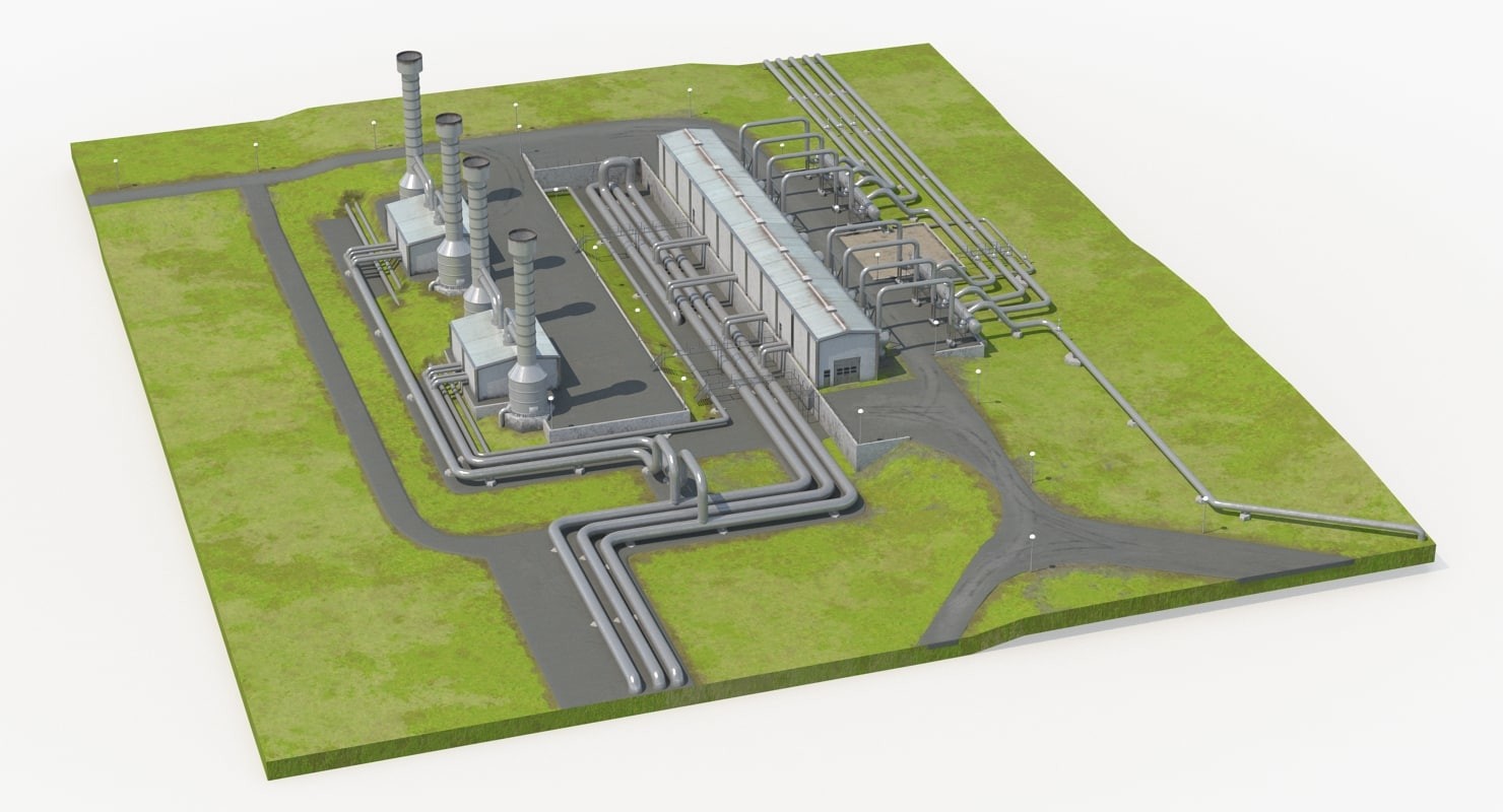 Artstation Geothermal Power Plant 3d Model Andrey Simonenko