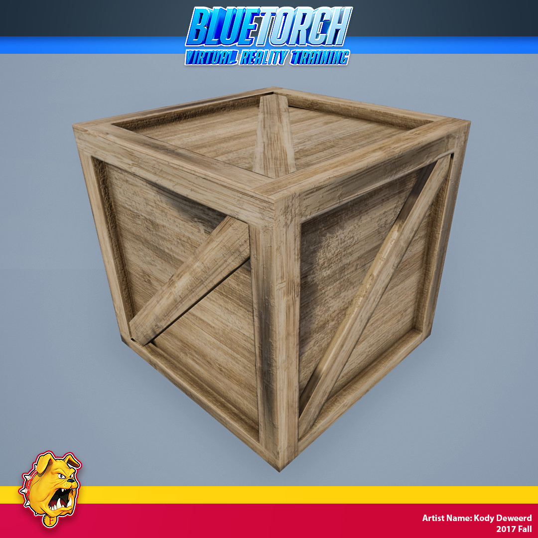 large square wooden box