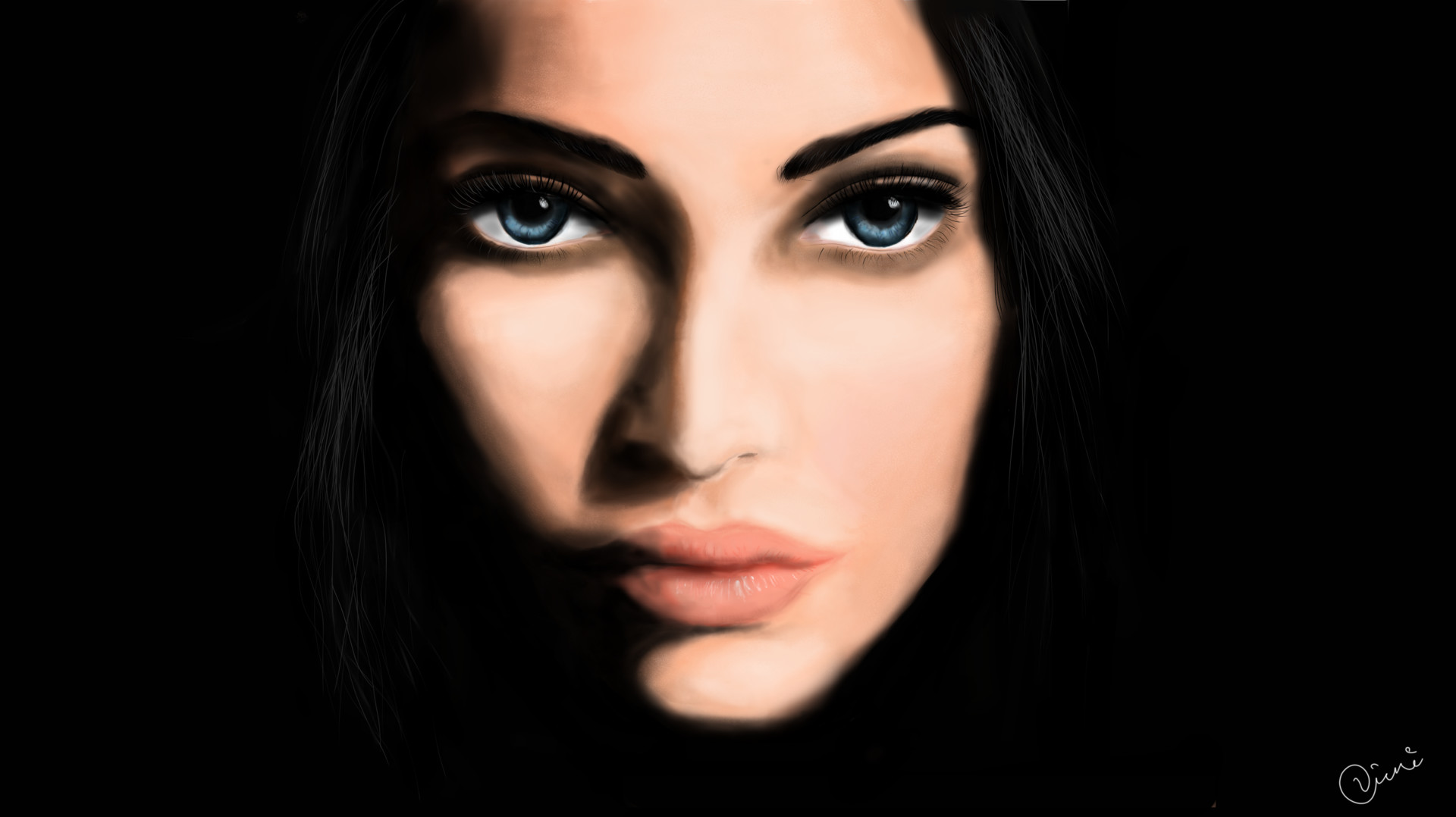 Artstation Megan Fox Portrait Vinod Mogilipuri
