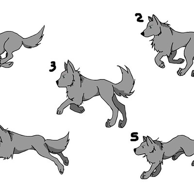 Artstation Wolf Running Frames