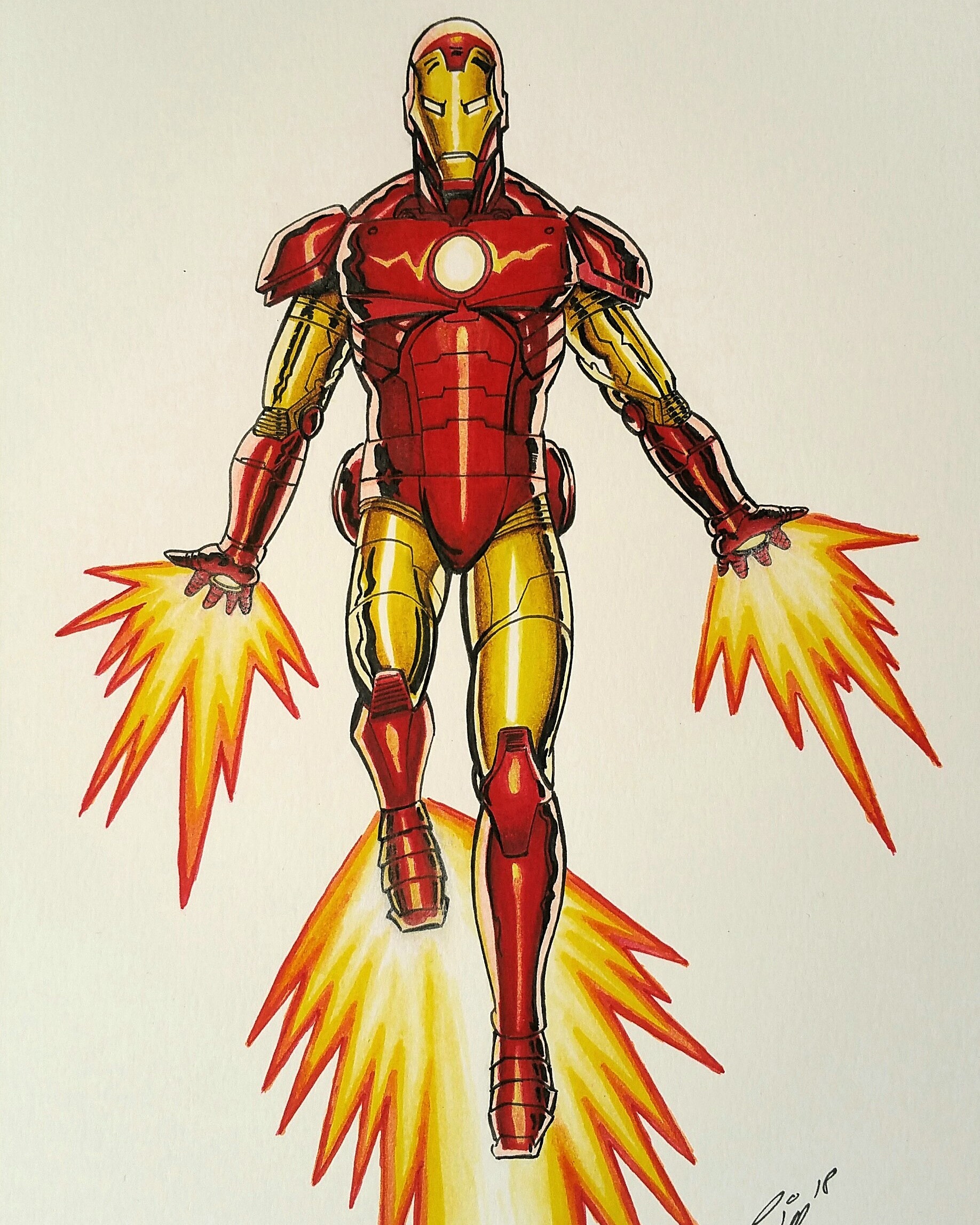 Iron Man Drawing Easy Full Body Flying - nagle-dziecko
