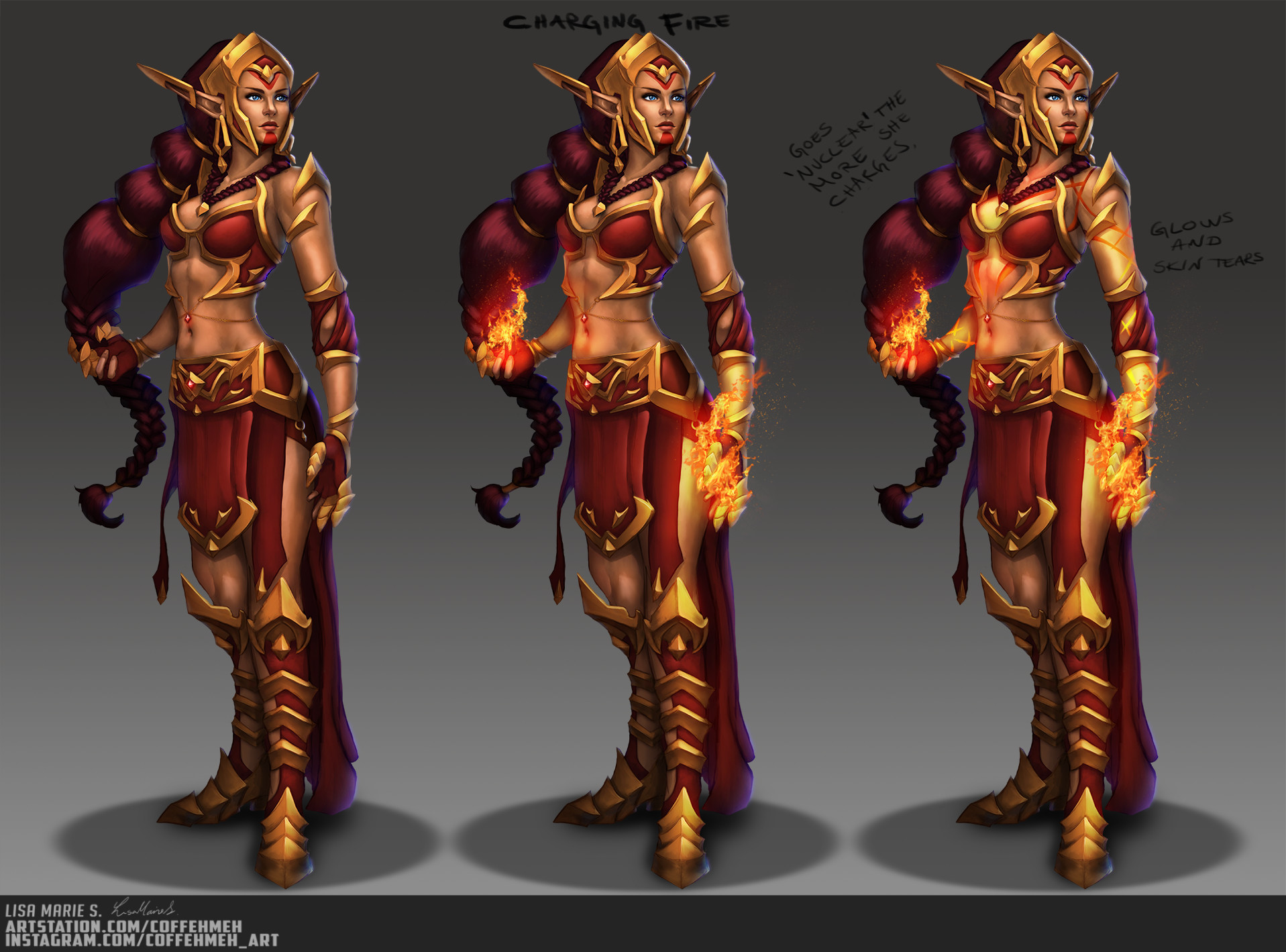 Artstation Fire Mage Concept Lisa Marie Sorensen