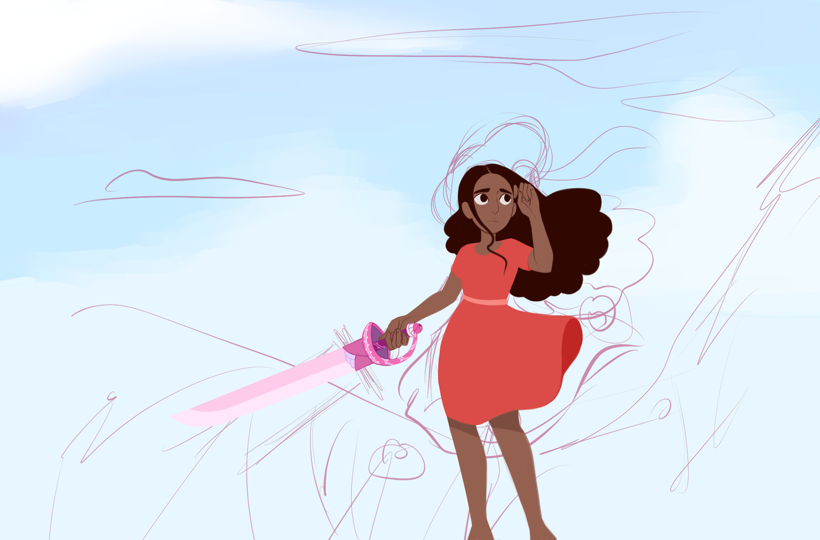 Fleshing out Connie, changed her pose from a more docile one in to a more decisive, strong one