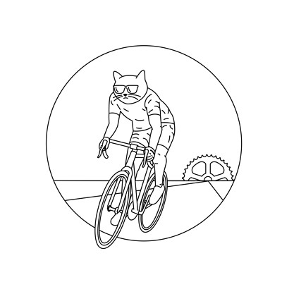 Кот На Велосипеде Картинки