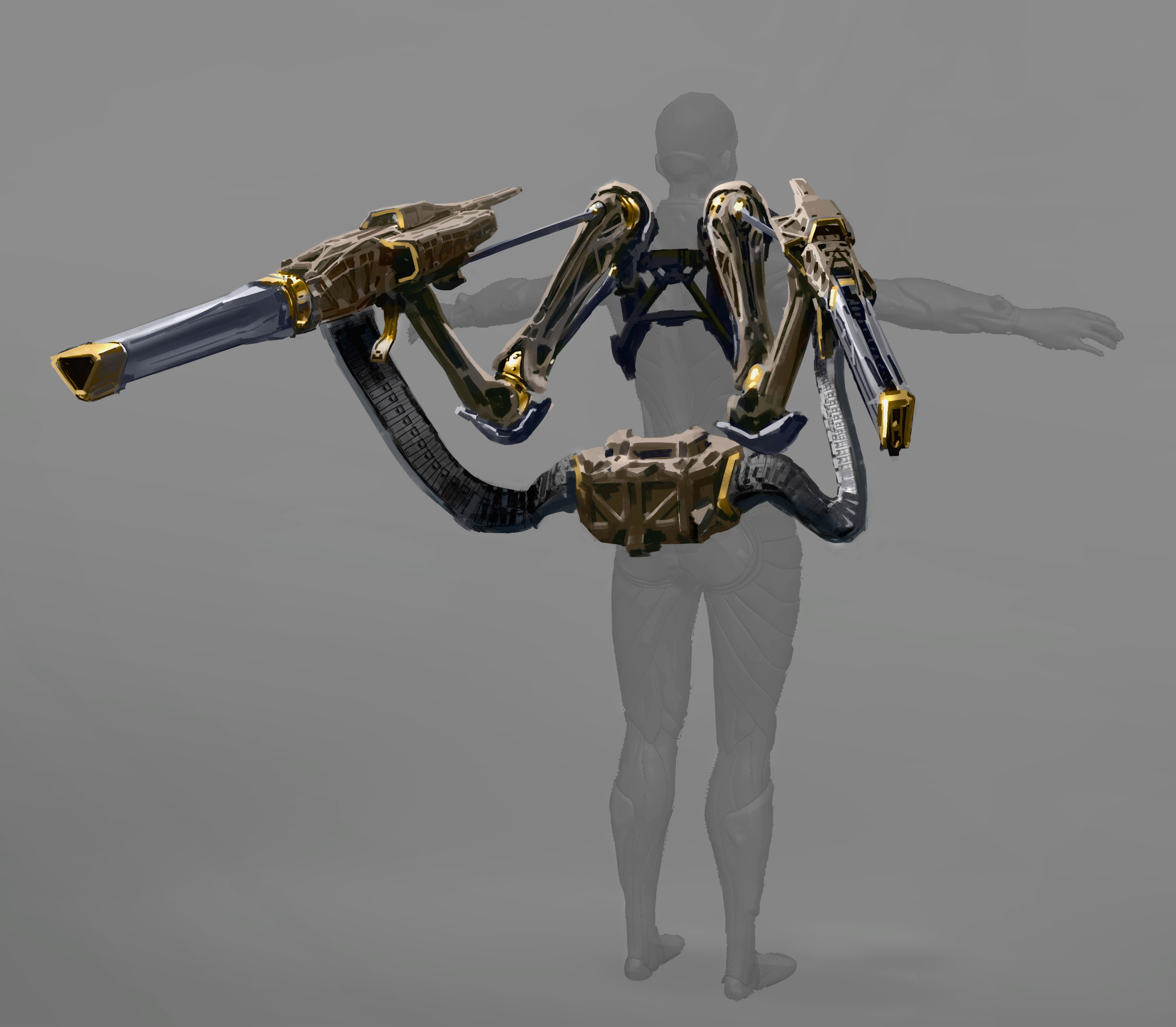 Back-mounted weaponry (paintover of Ben Henry's model)