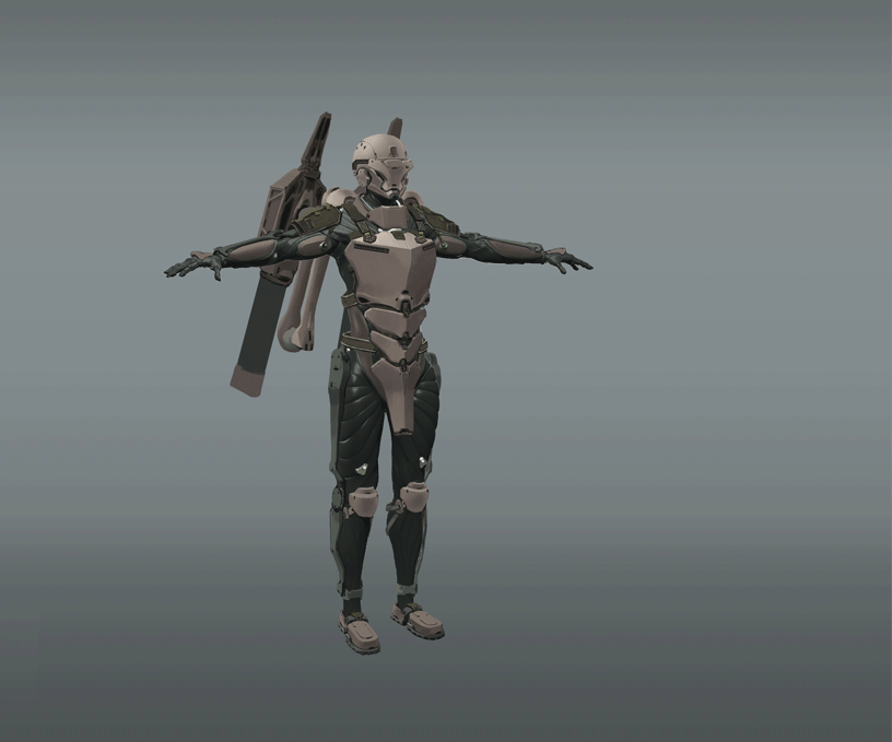 Rough animation of all the different modular pieces of the human armor