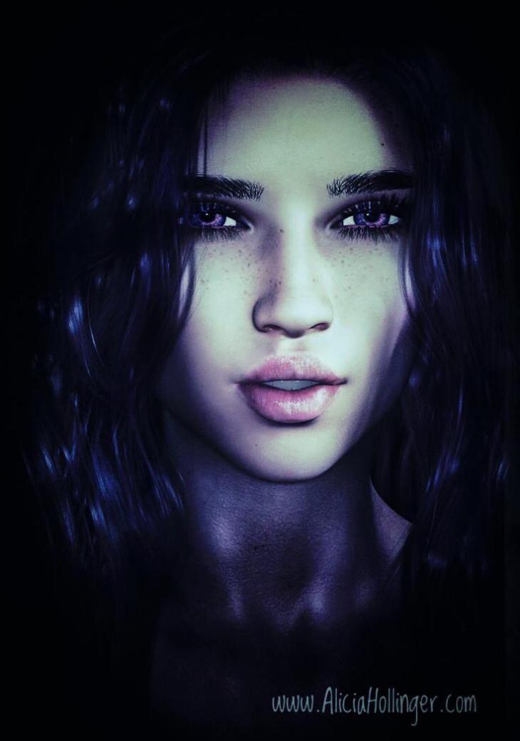 Violet Eyes Black Hair