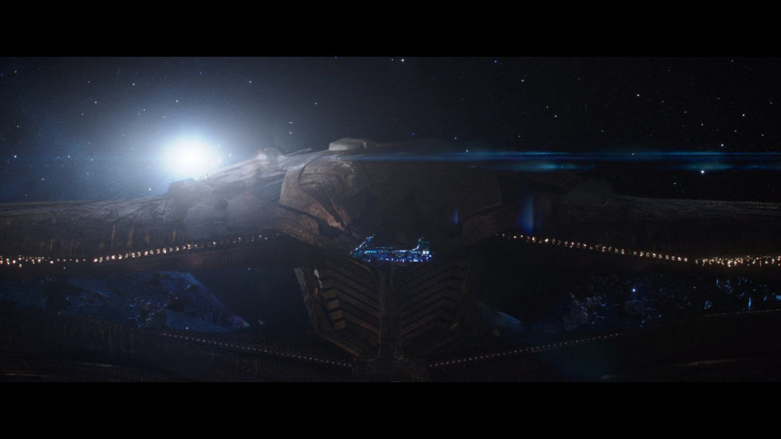 Thanos' Ship:  The modeling team at Luma had a very short amount of time to model and texture this ship, so we broke it up.  I modeled the front cockpit part.  Schiller Jean-Louise, Chaiwon Kim, Lily Morgan,  and others modeled and textured the rest.