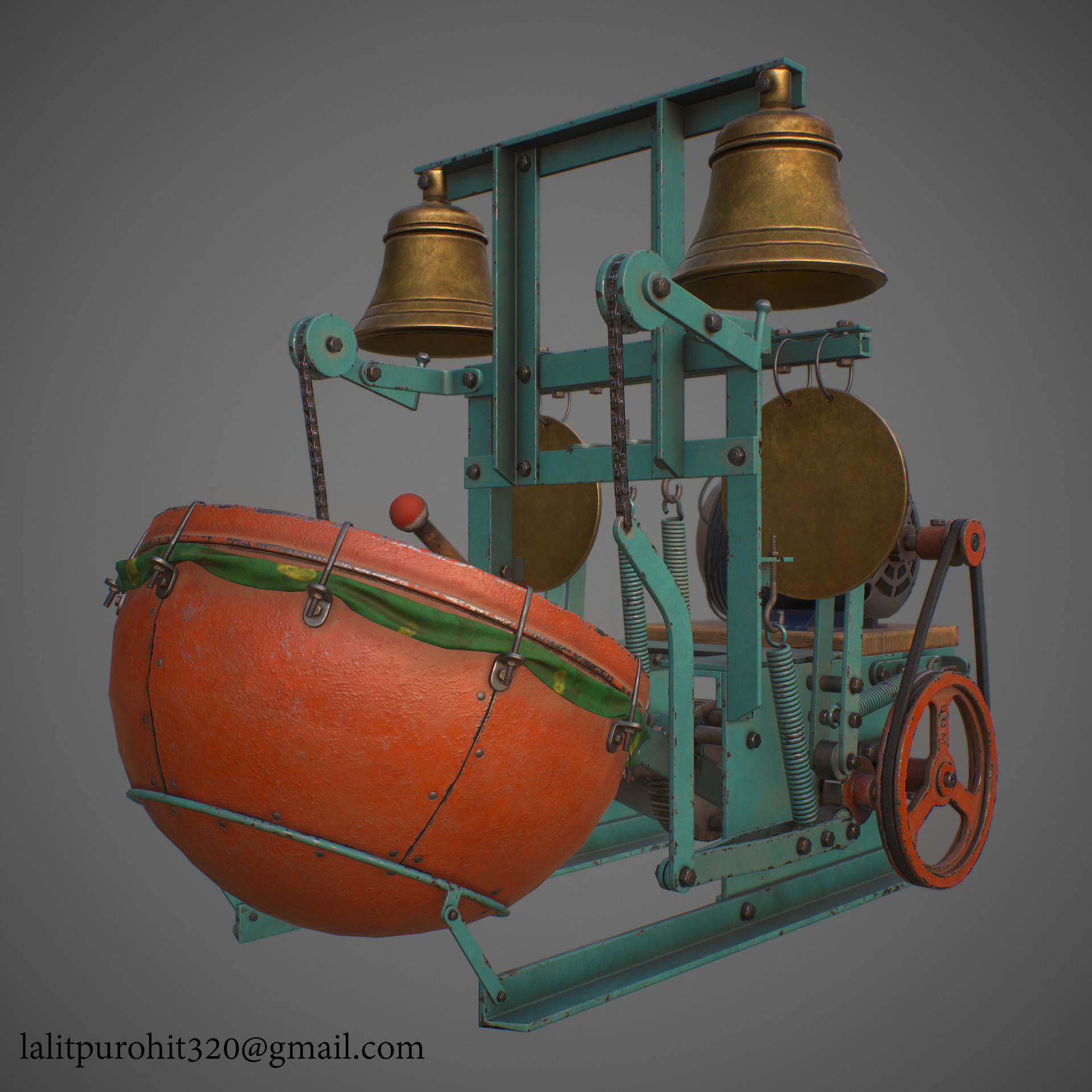 ArtStation Automatic temple drum bell machine