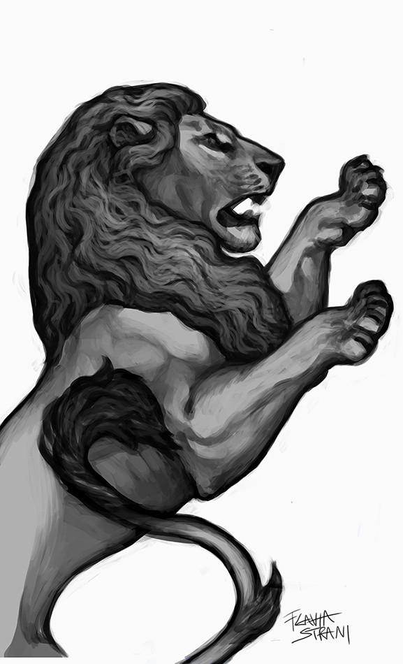 painting in greyscale
