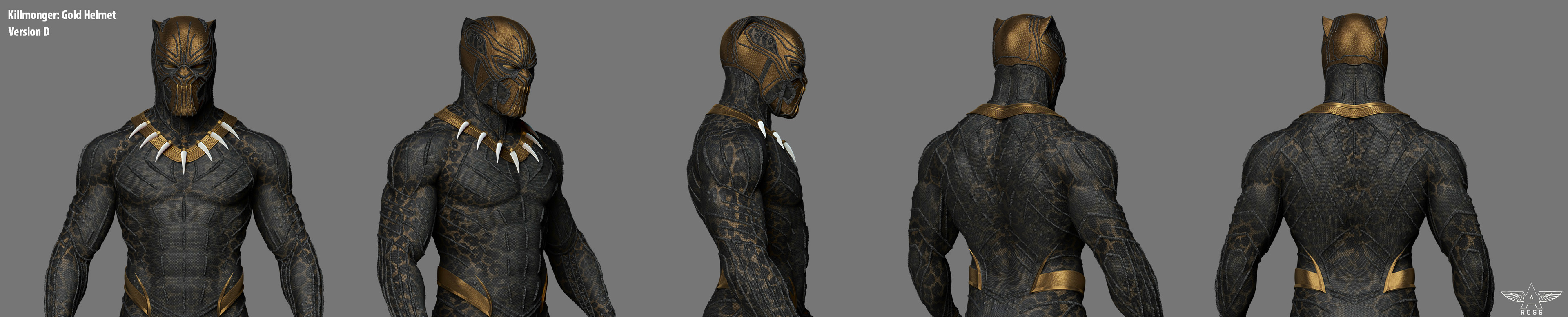This is one of about 8 options I made for adding more gold patterning to the helmet. 