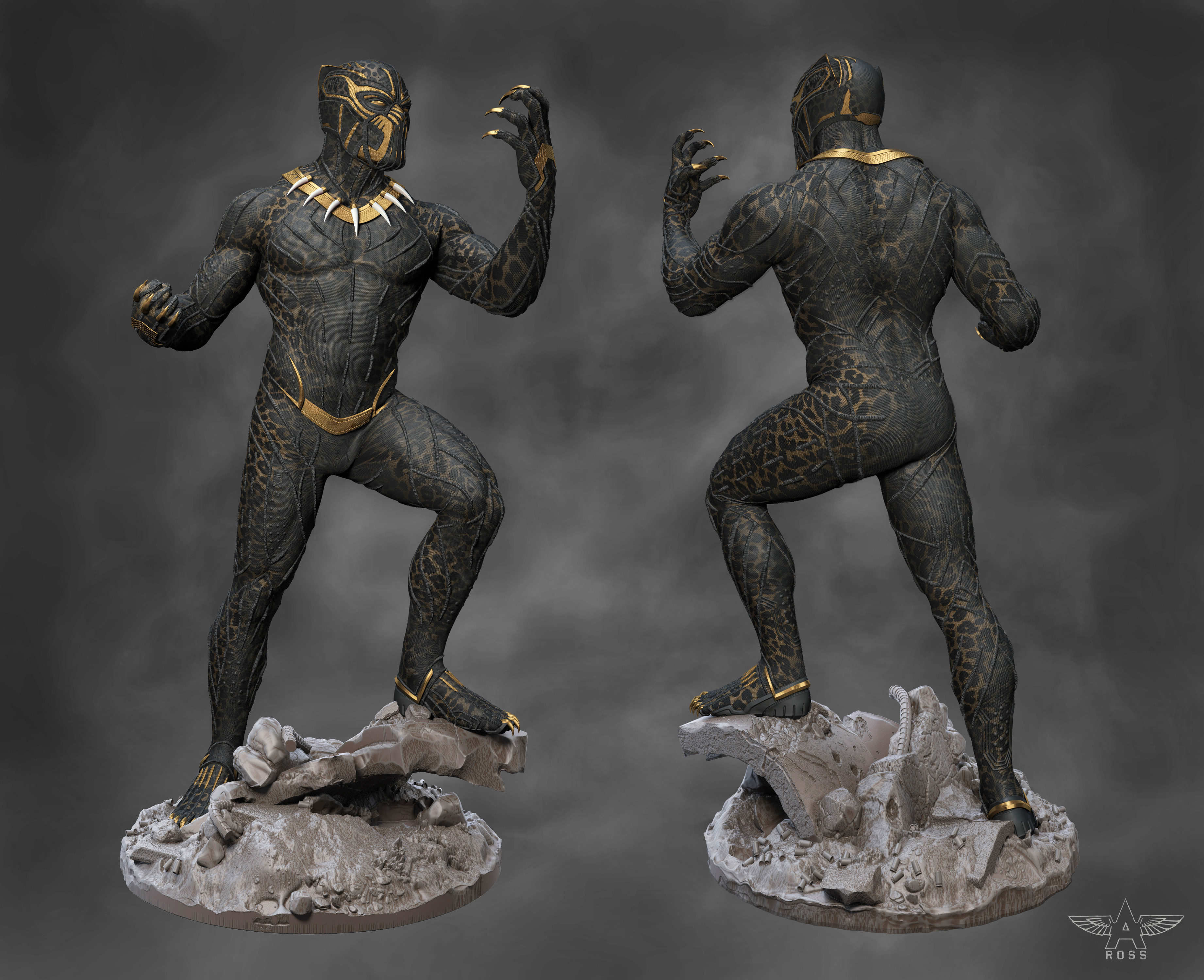 This was an alternate gold layout for the Killmonger suit's helmet.
