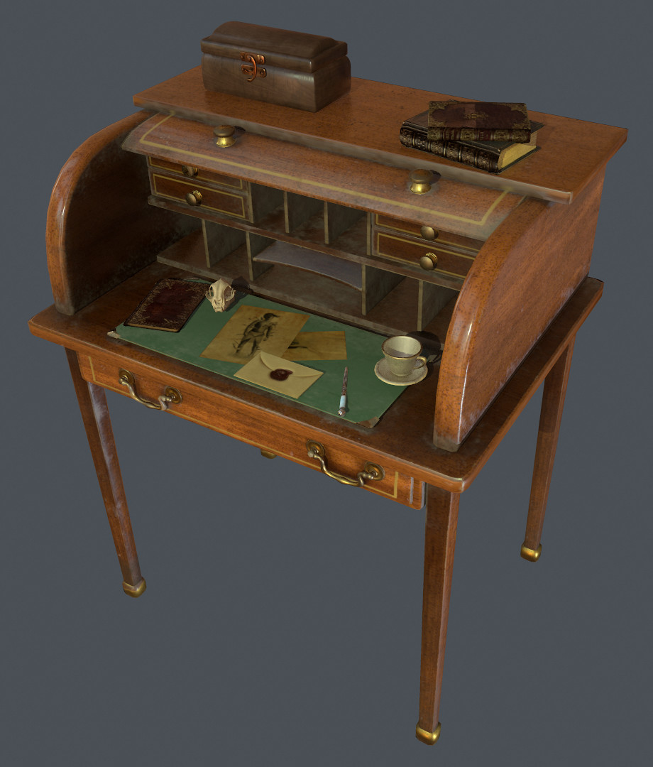 Artstation Hannibal Lecter S Edwardian Roll Top Desk Joule Han