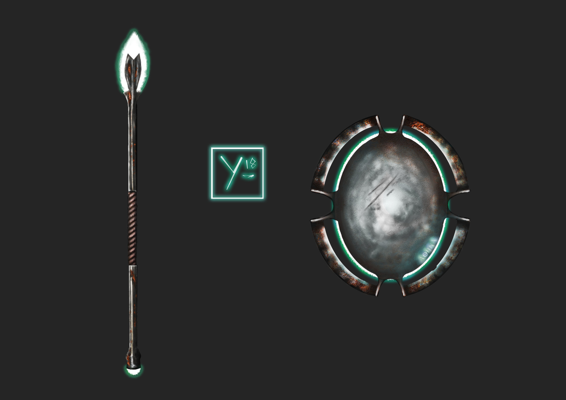 ArtStation Hoplite's Shield and Spear.