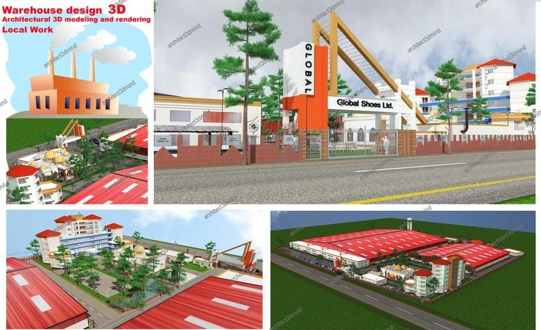 Arch Md Mahabubur Rahman Factory Warehouse Design And 3d Visualization
