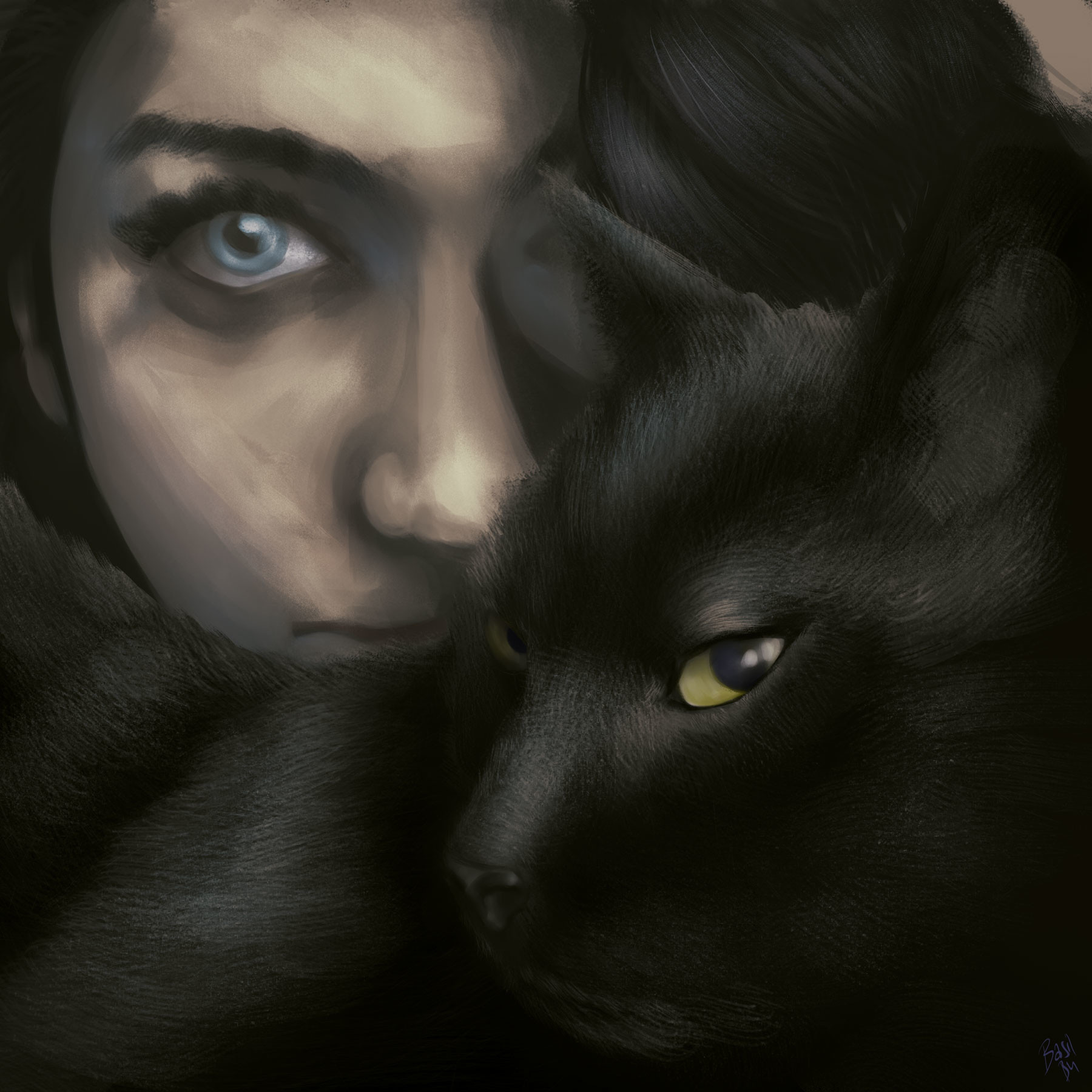 ArtStation - Girl and Cat