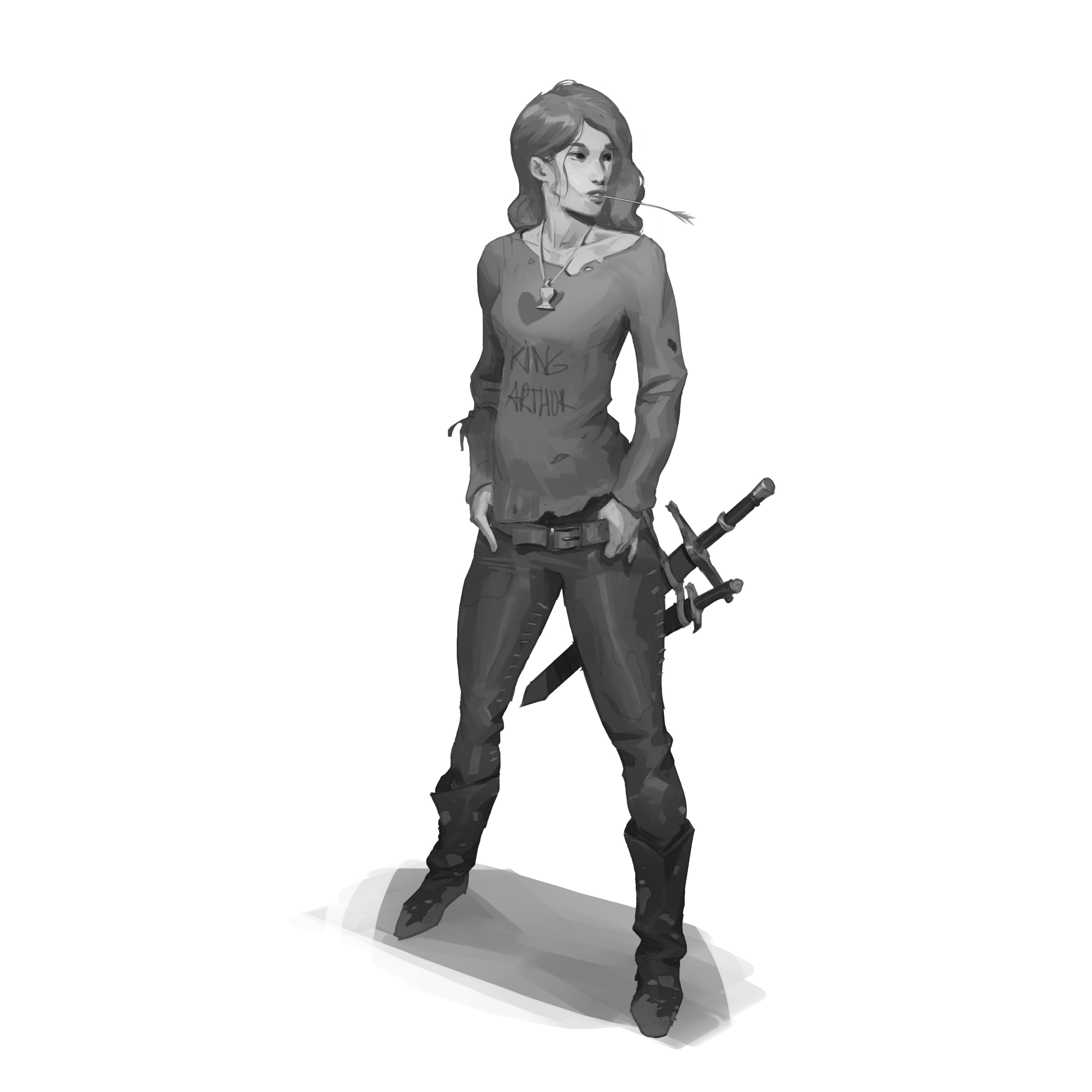 Carefree lady knight