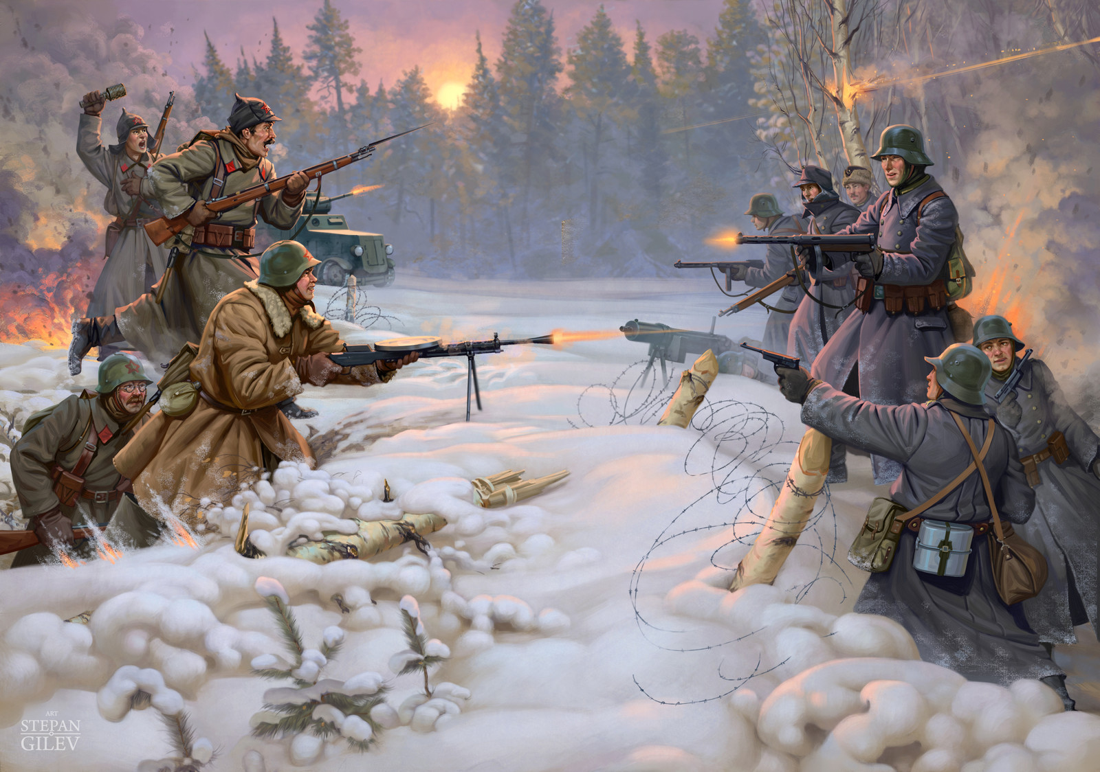 Новый год 1939. Финские солдаты советско финской войны.