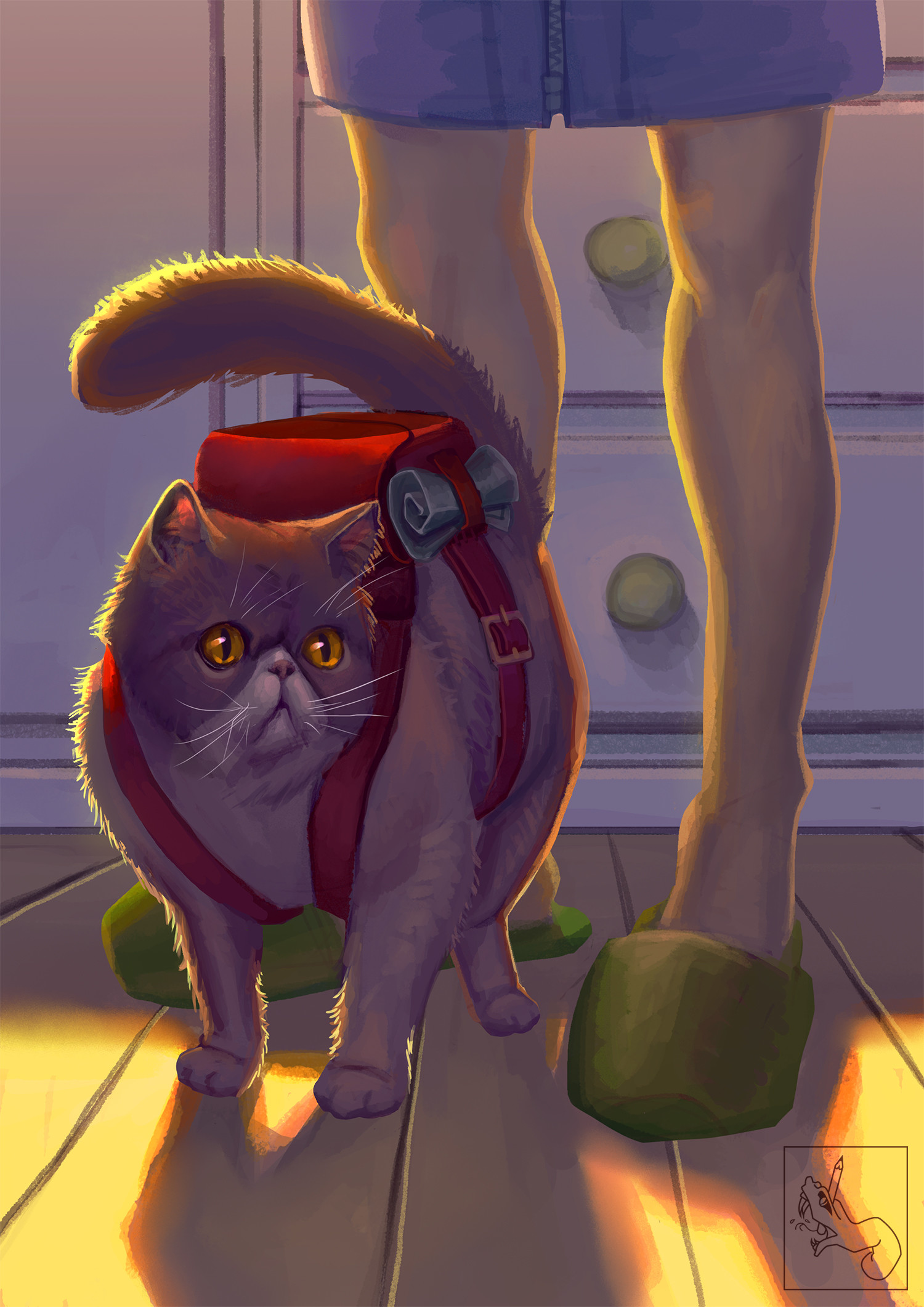 Рисунок кот путешественник