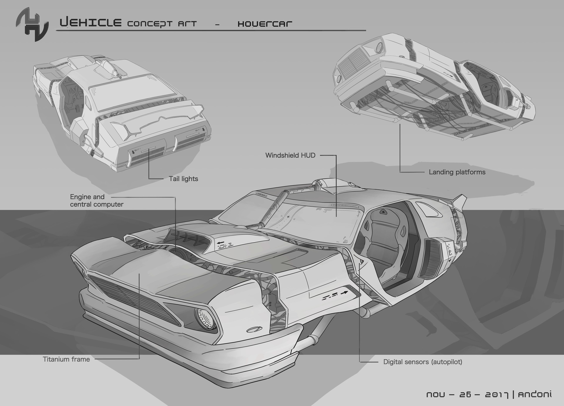 Artstation Vehicle Concept Art Hovercar Andoni Eskubi