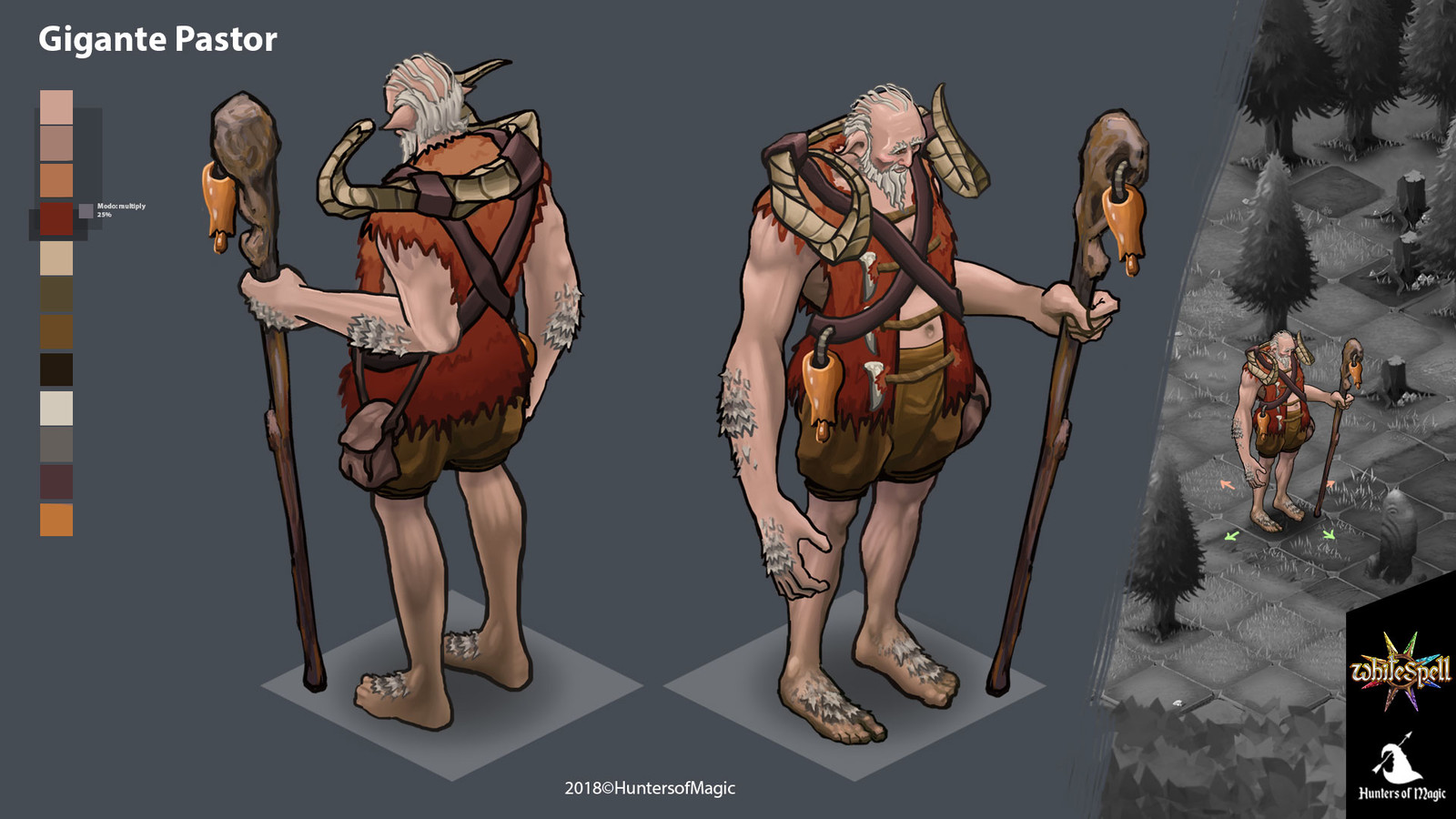 Isometric Shepherd Giant RPG character
