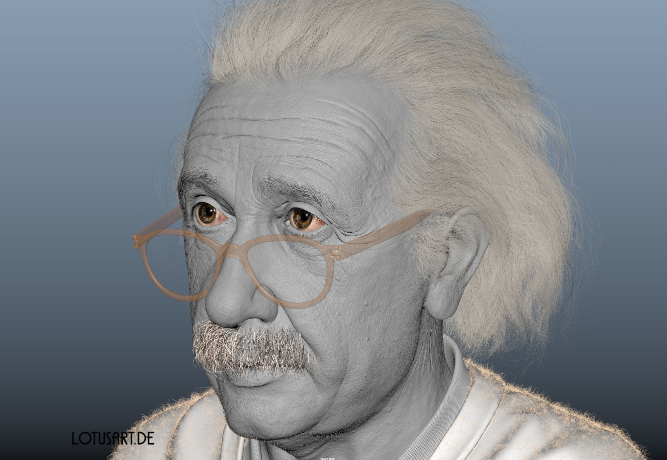 Artstation Albert Einstein 3d Portrait For A Hologram Alexander