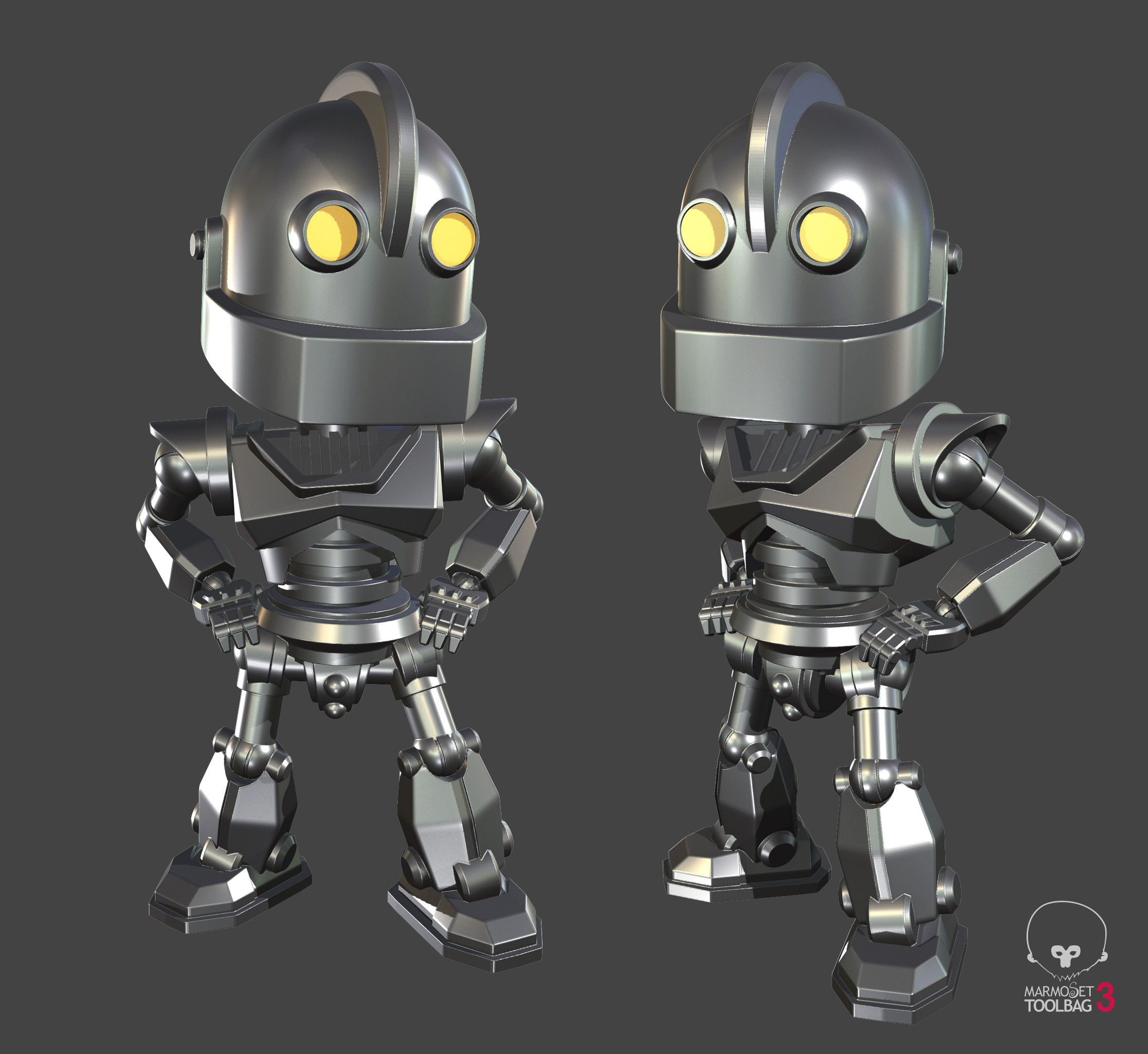 Artstation 3d Printed Chibi Iron Giant Figure Ryan Serrano