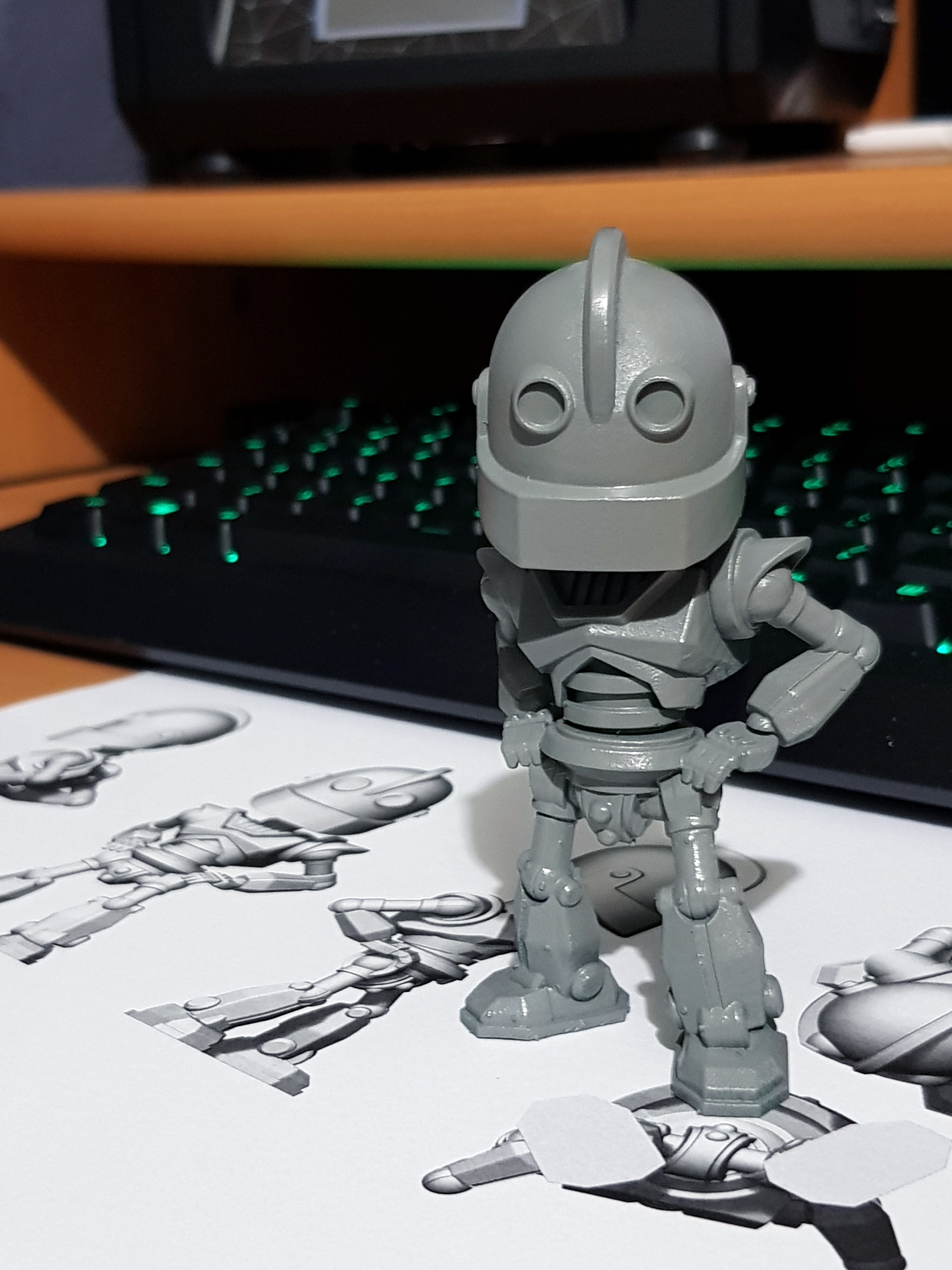 Artstation 3d Printed Chibi Iron Giant Figure Ryan Serrano