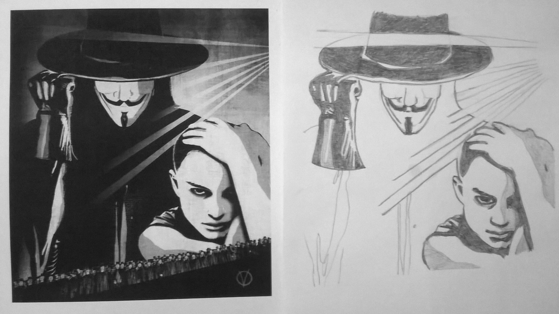 Davide Tirindelli V For Vendetta Pencil Sketch March 31st 2018