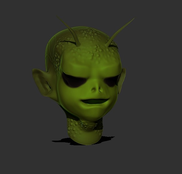 Alien Head Sculpted
