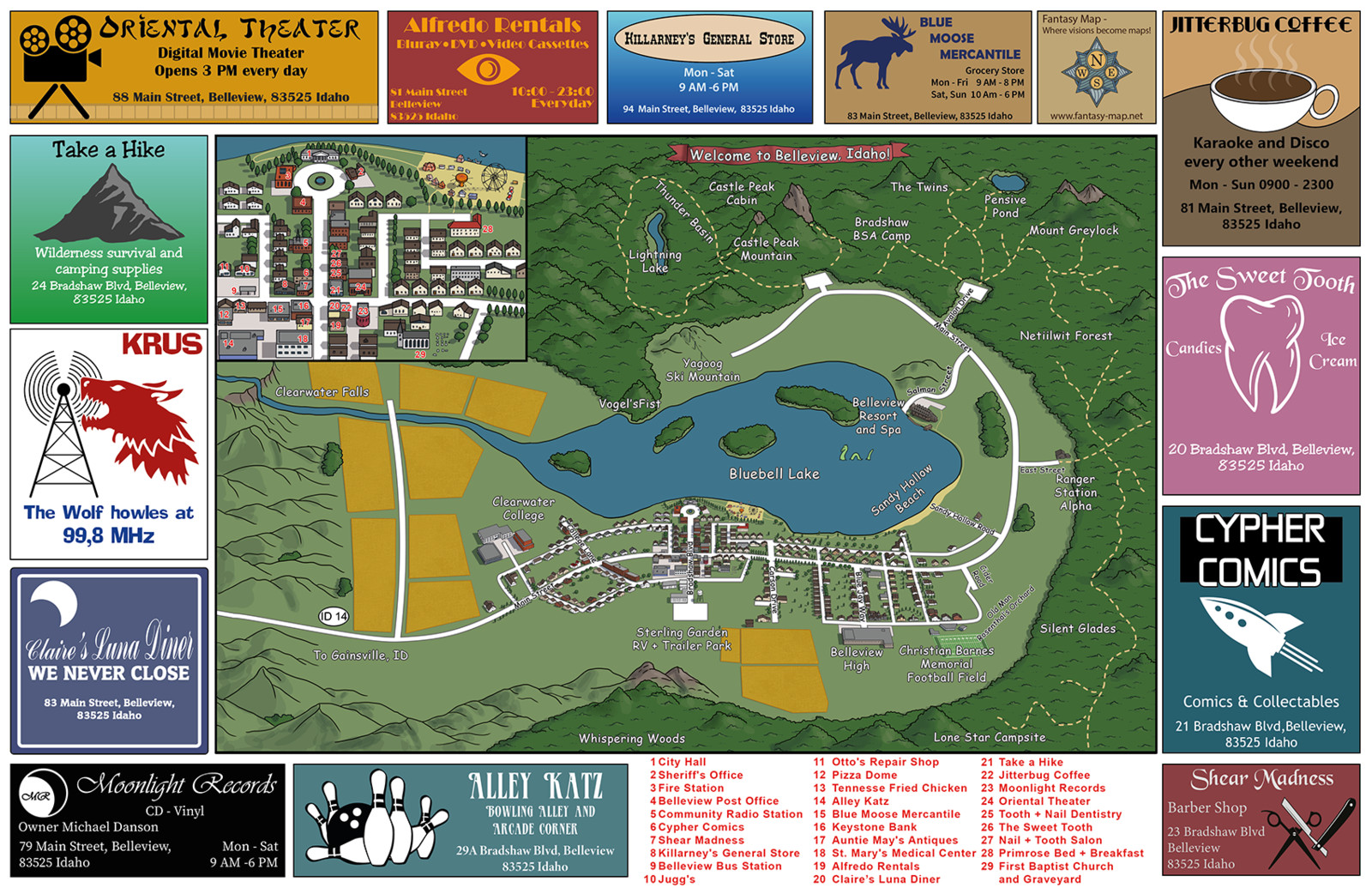 Belleview Tourist Map