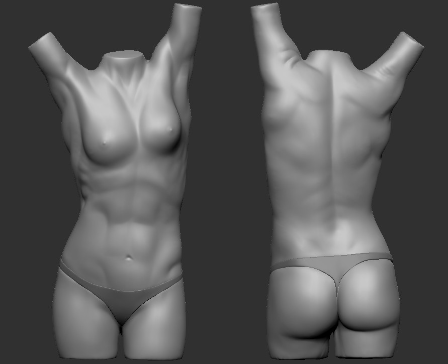 ArtStation - female chest anatomy practice