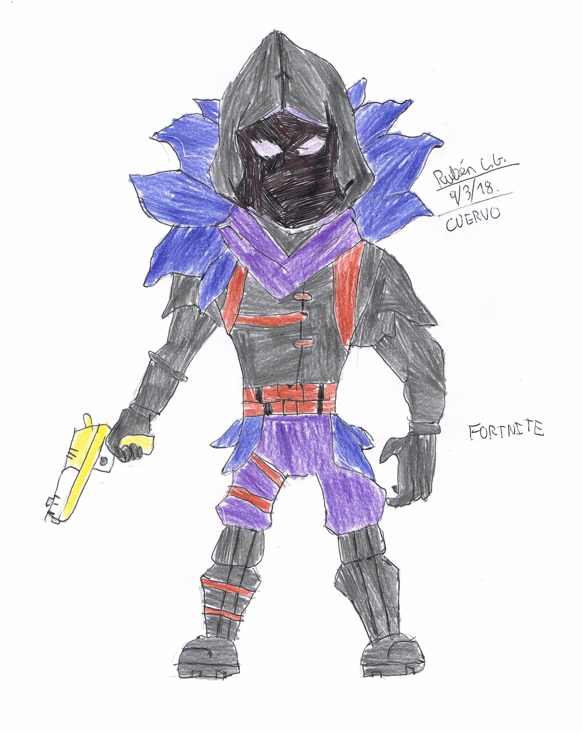 Rubén Cg Dibujo Del Cuervo Fortnite