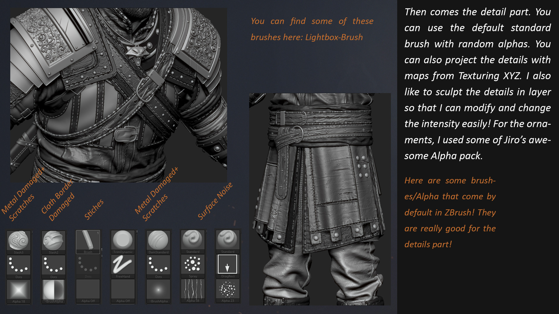 Character Realtime Build Details In Zbrush Or Via Texturemaps