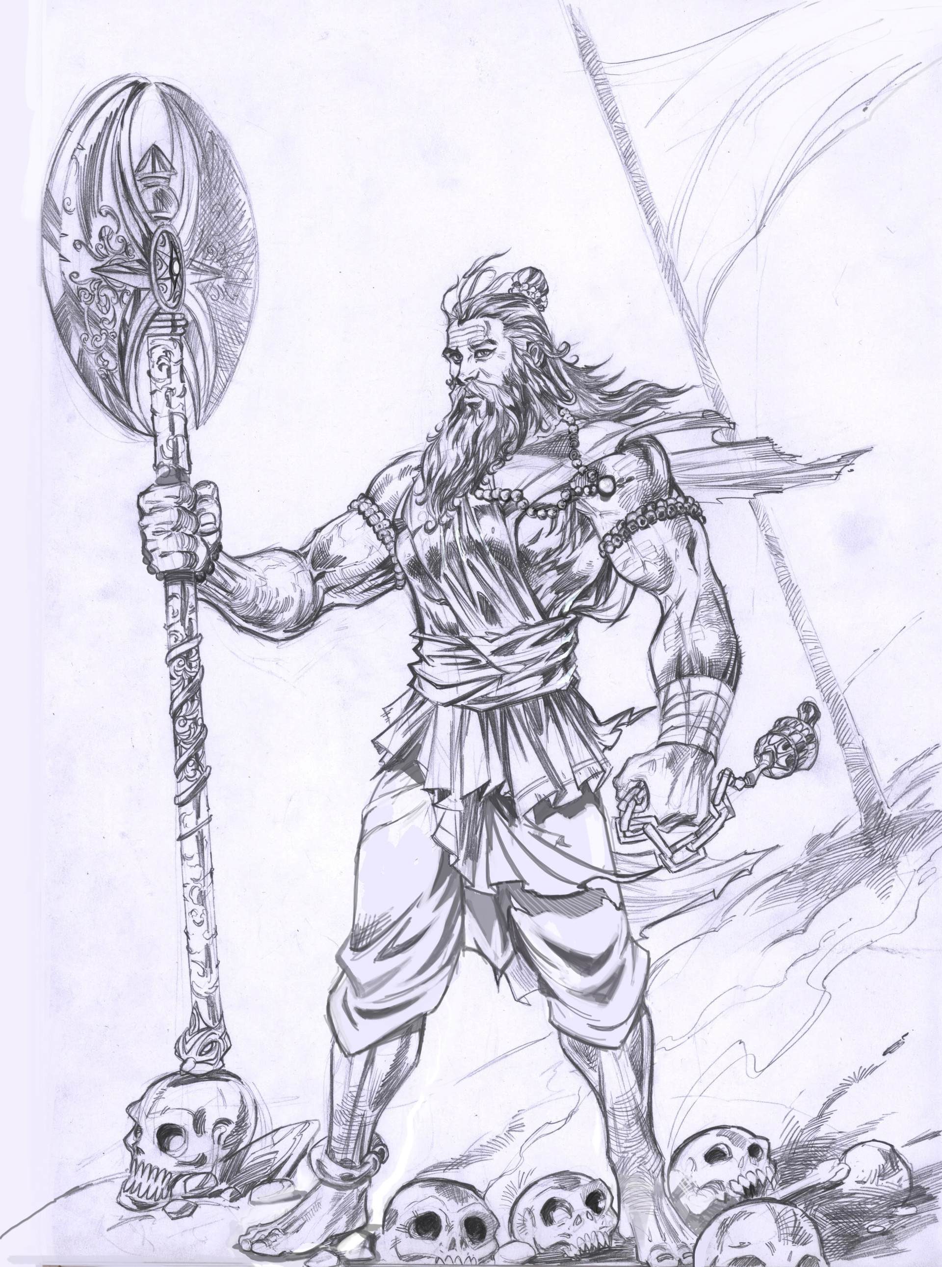 Artstation Parshuram Aditya Kishore How to draw lord parshuram step by step. artstation parshuram aditya kishore