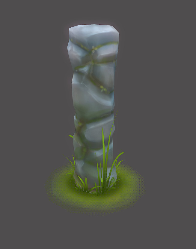 ArtStation - Handpainted stone pillar