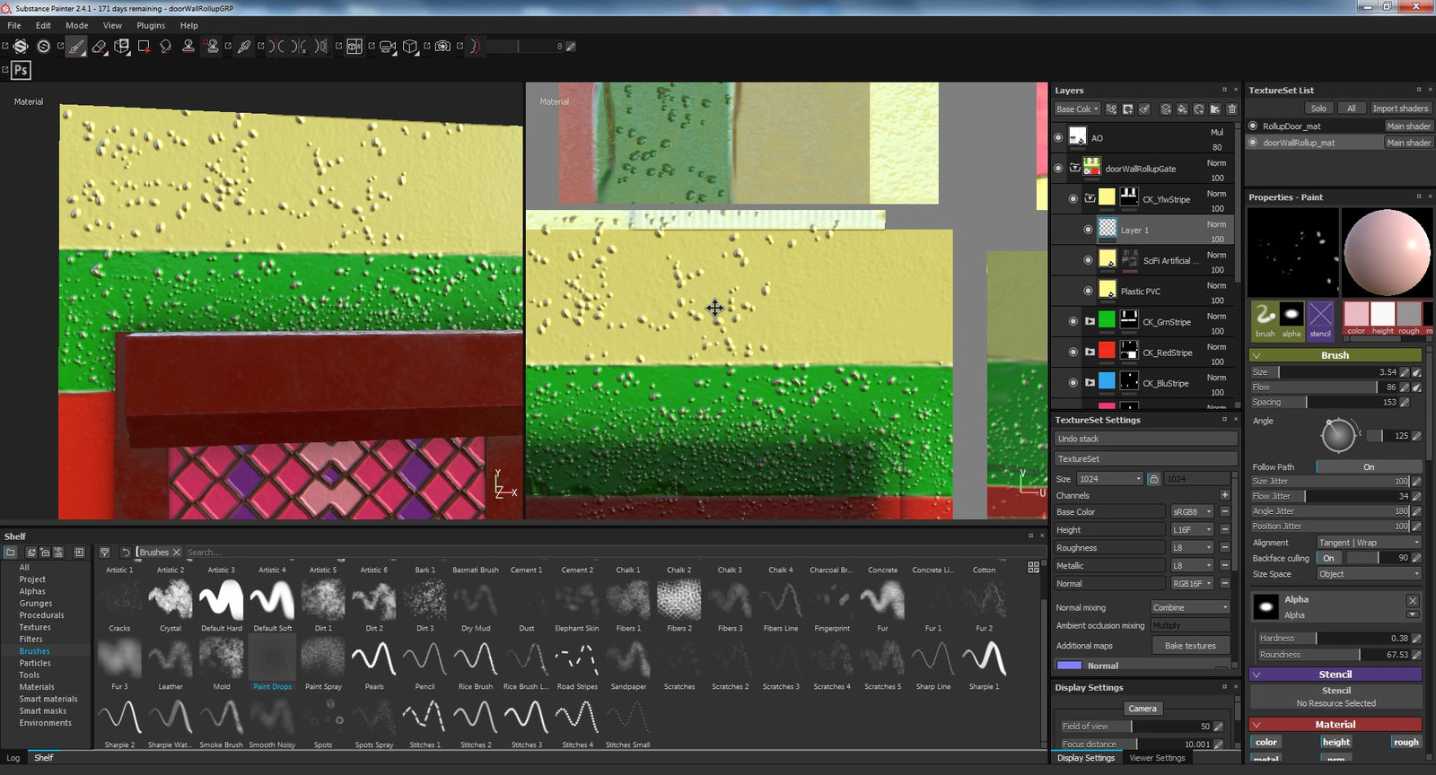 A process shot from within Substance Painter.