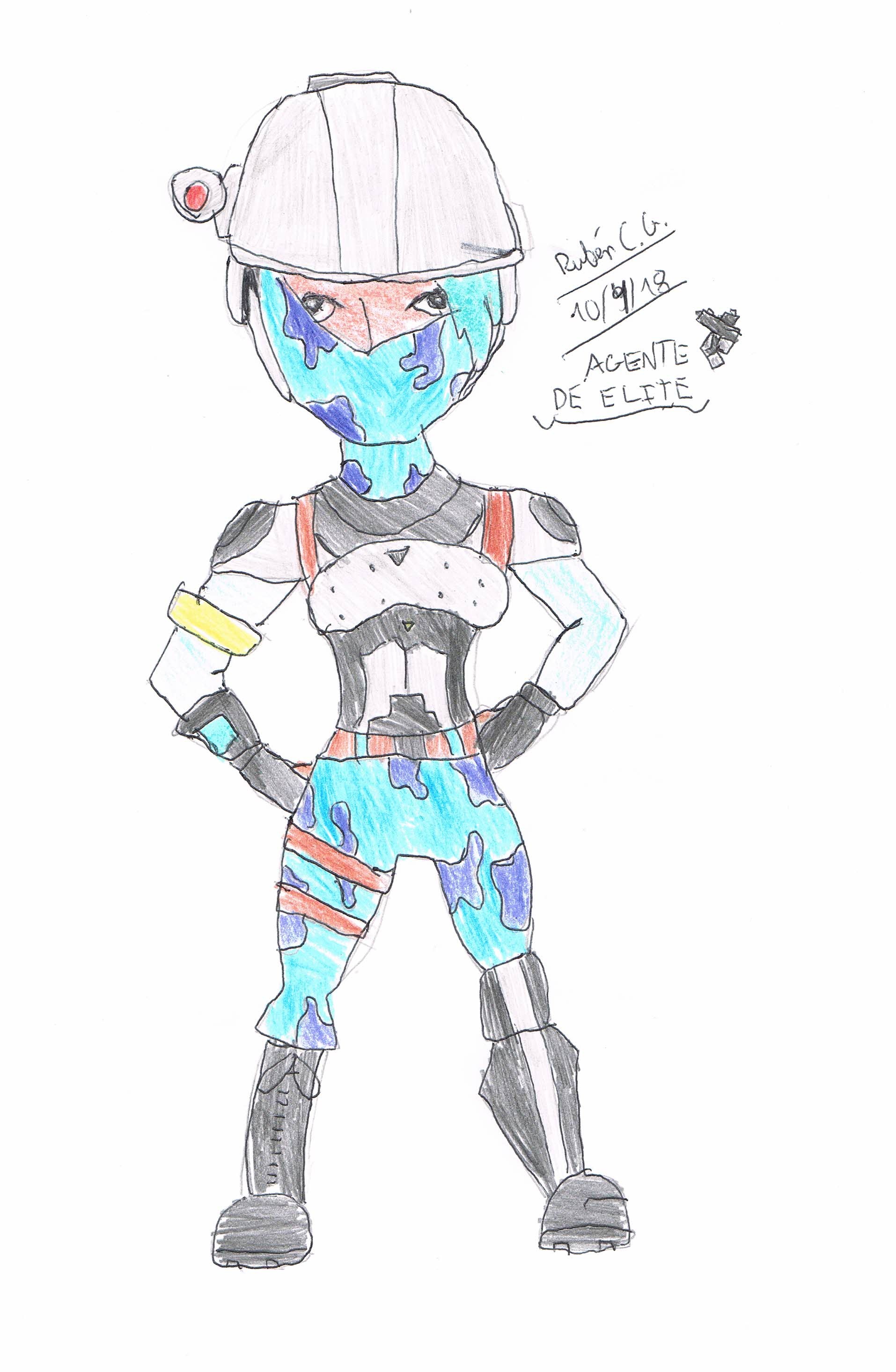 Rubén Cg Dibujo Del Agente De Elite Fortnite