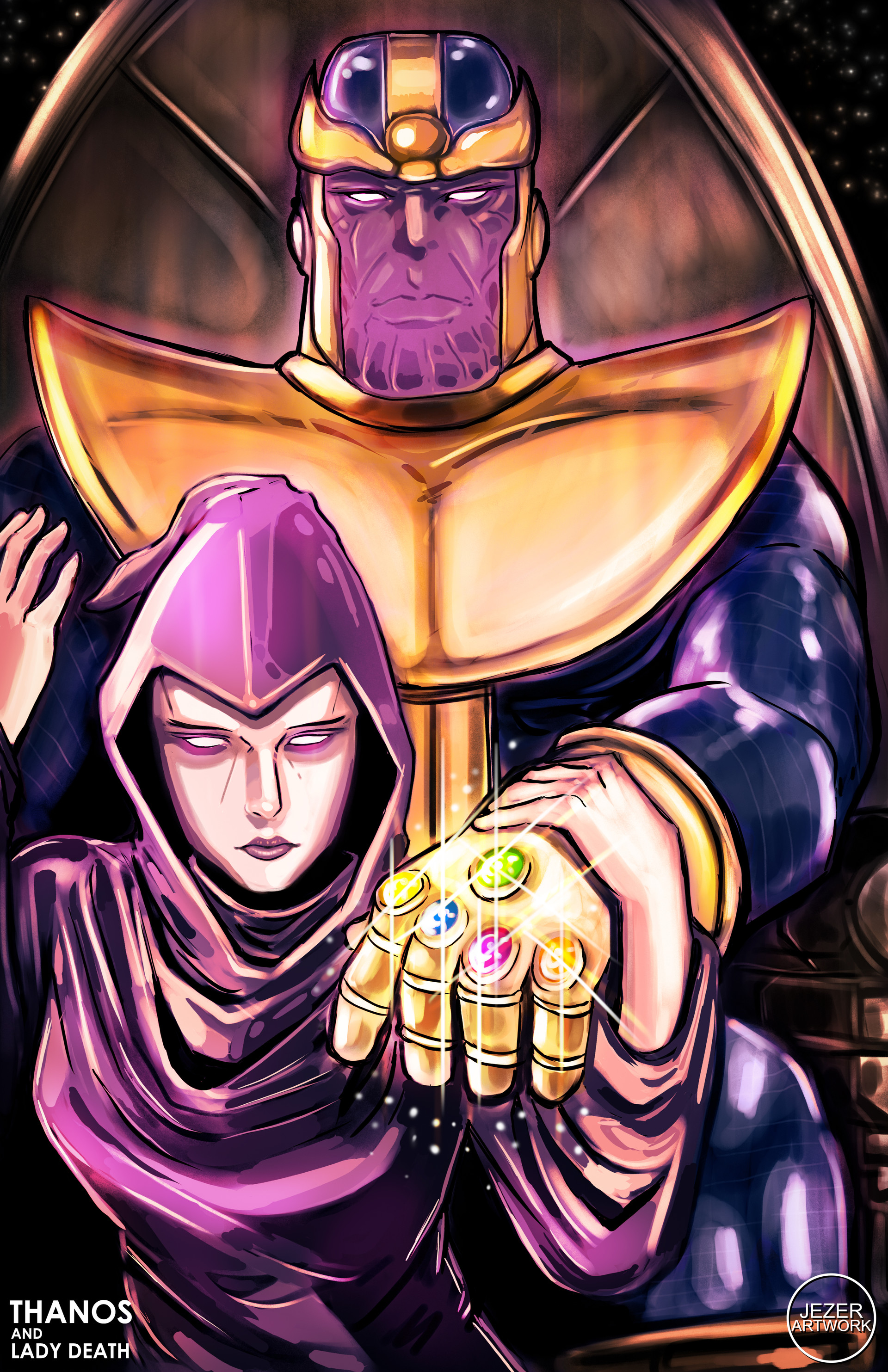 Artstation Thanos And Lady Death Marvel Comics