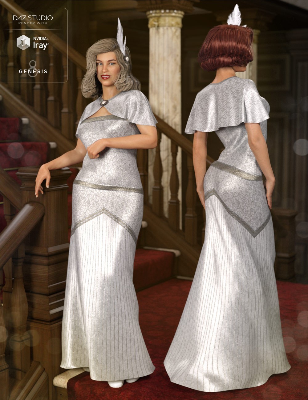 Elegant Art Deco Evening Gown Womans Fashion at Glamorous 1920s Soiree |  MUSE AI