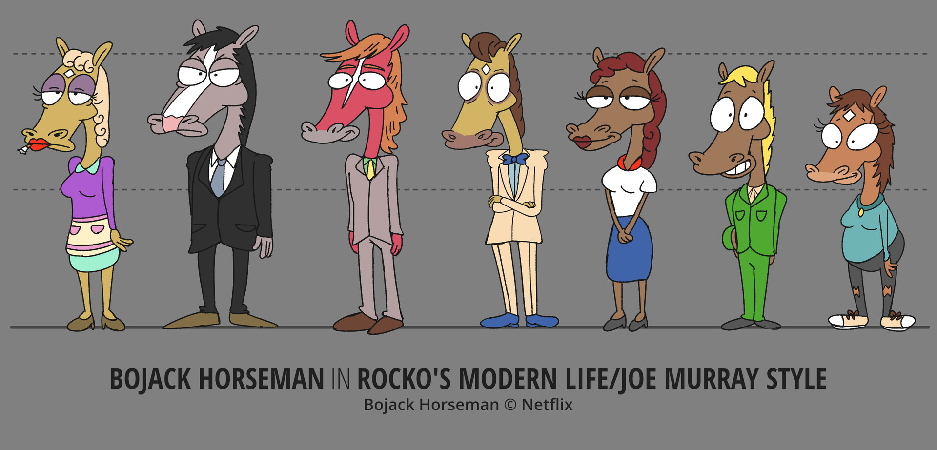 Artstation Bojack Horseman In Rocko S Modern Life Style Luis Angel Cardoza Rojas