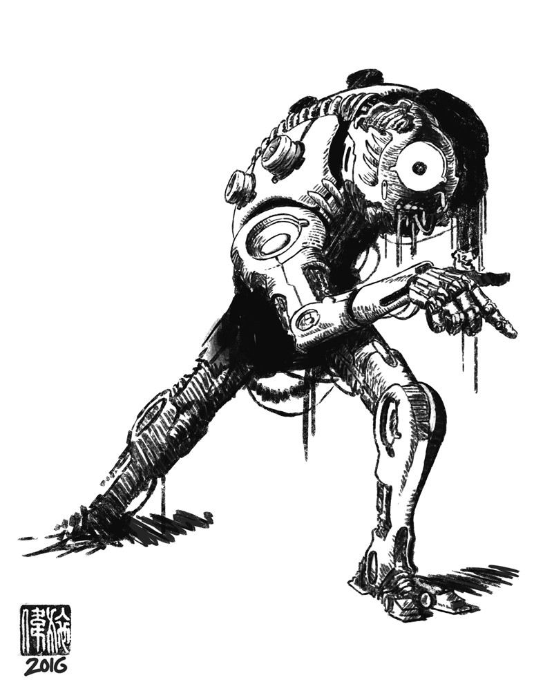 Artstation Zombie Robots Concepts Vicente Sivera Catala