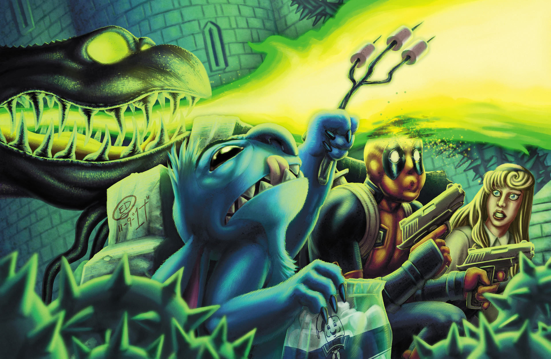 ArtStation DeadPool and Stitch Maleficent