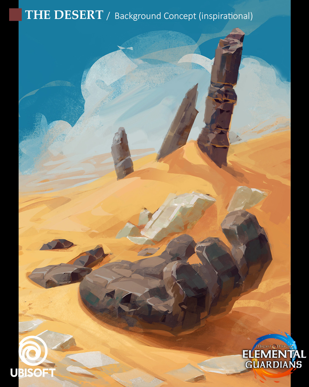 The Desert - Background concept for Might &amp; Magic Elemental Guardians