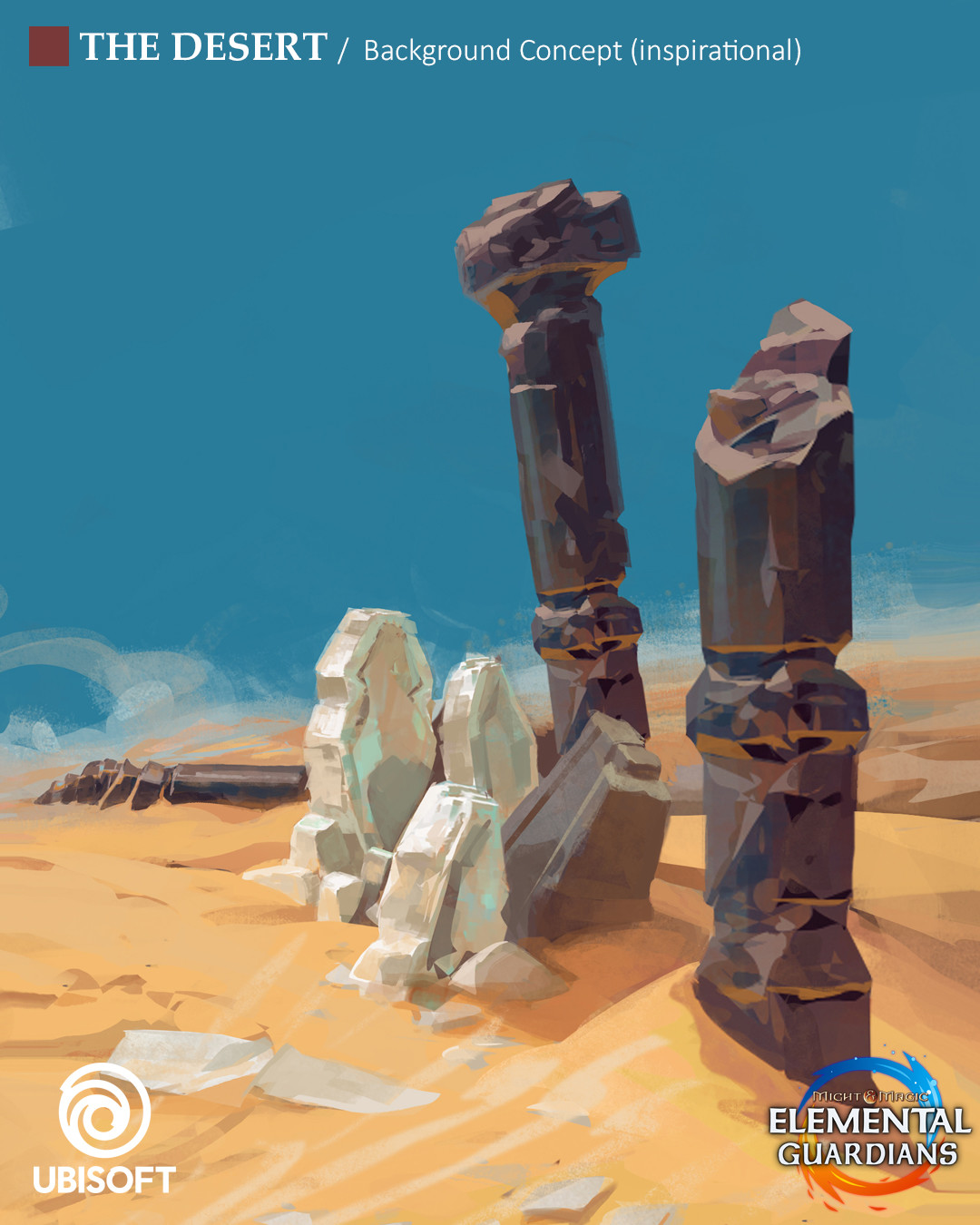 The Desert - Background concept for Might &amp; Magic Elemental Guardians