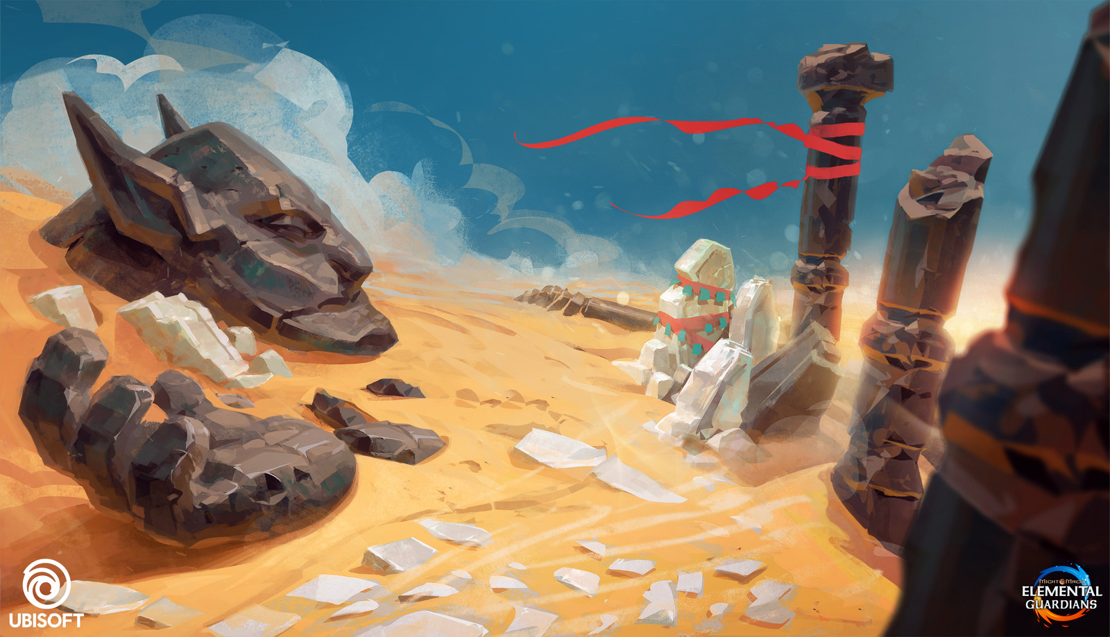 The Desert - Background concept for Might &amp; Magic Elemental Guardians