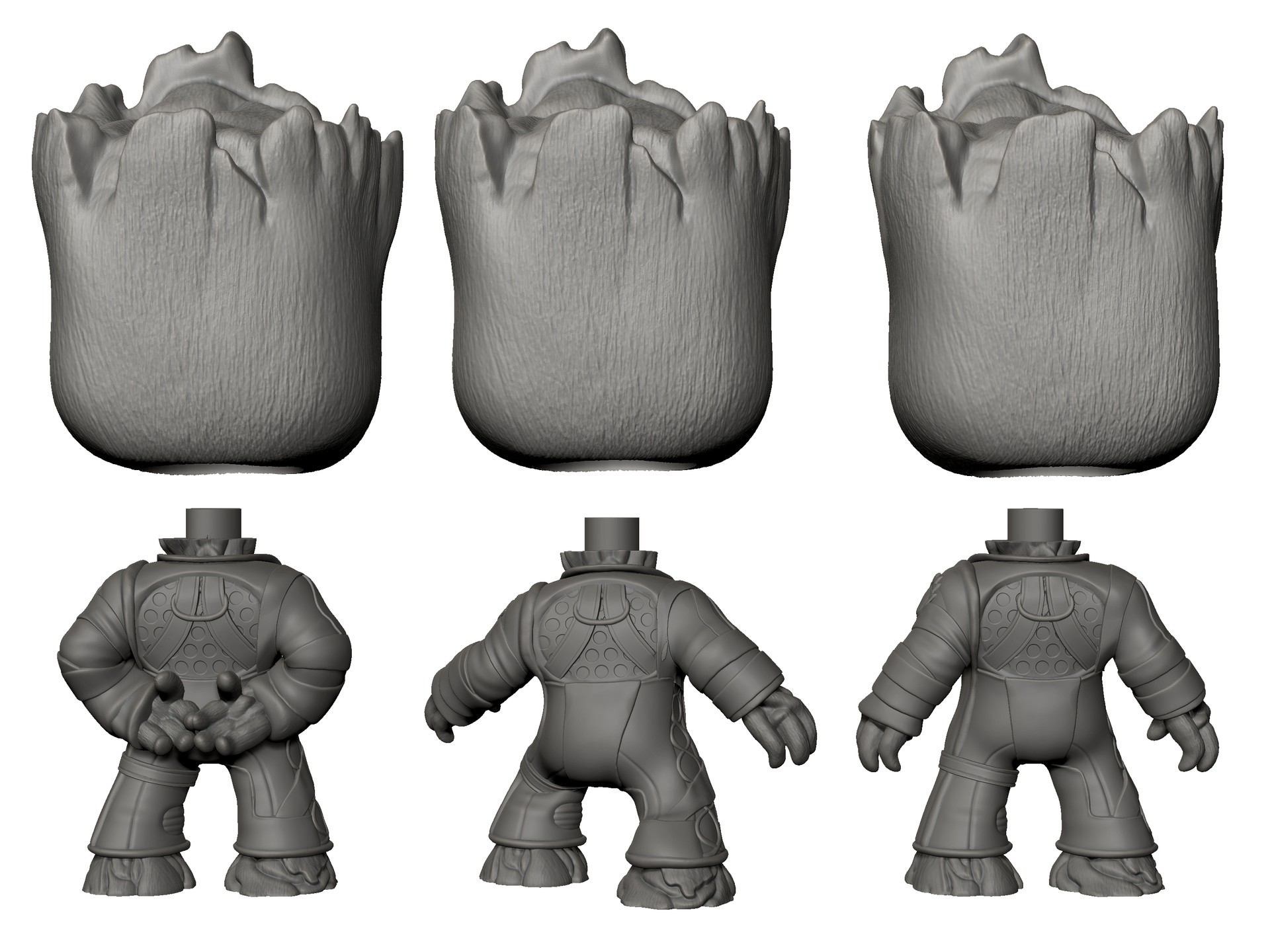 Round Table 3d Studio Funko Angry Baby Groot Pack For 3d Printing